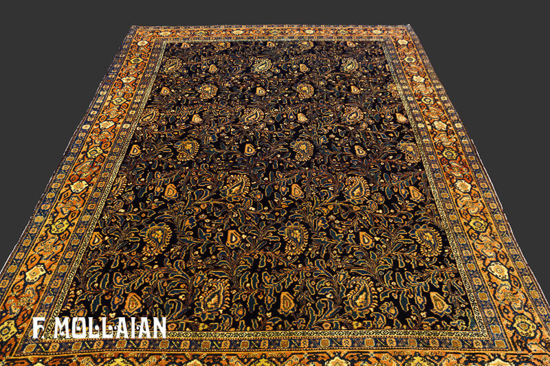 Antique Persian Warp Silk and Part Silk Senneh Rug n°:42923917